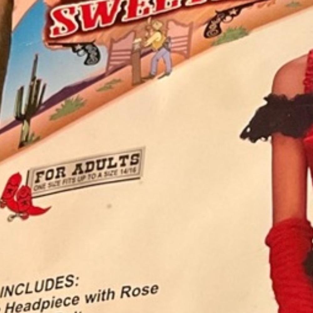 Saloon Sweetie Red Costume NEW OSFM HEAD PC NOT INCLUDED choker included - Picture 16 of 16